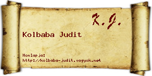Kolbaba Judit névjegykártya